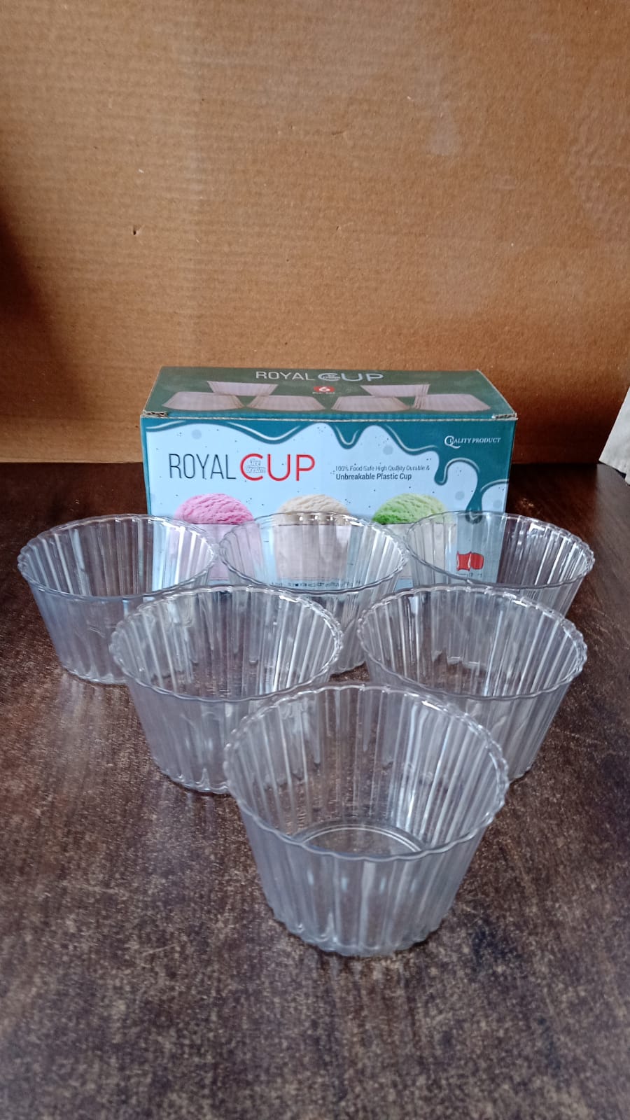Premium Transparent Plastic Dessert Bowl Set – 6 Pieces