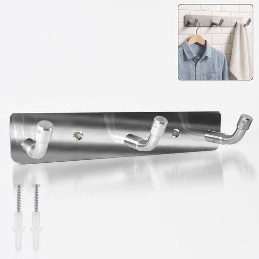 Stainless Steel Wall Mounted Coat 3 Hook Rack (14x3 / 1 Pc)