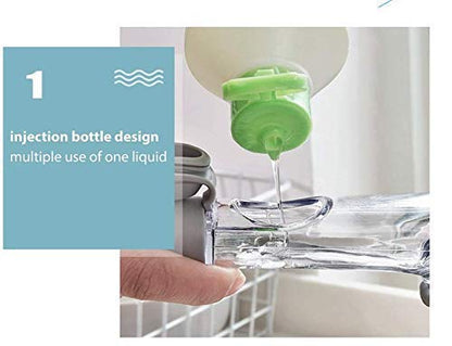 Soap Dispensing Dish Scrubber Brush with Handle
