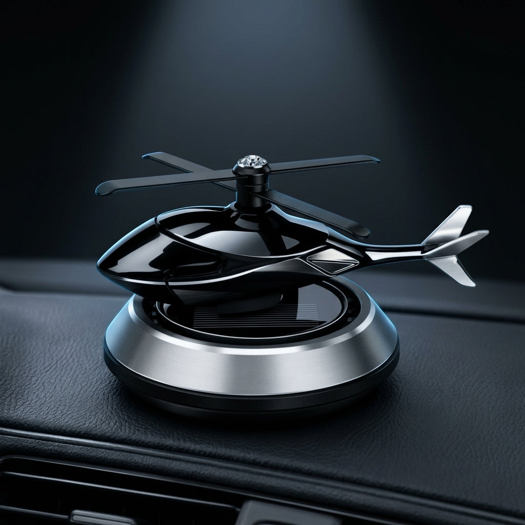 Solar Helicopter Car Air Freshener Aromatherapy Diffuser with Alloy Body